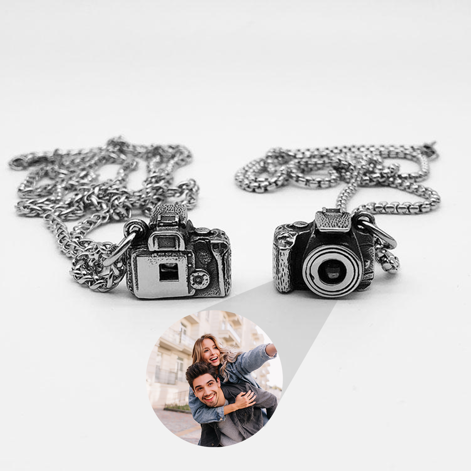 Personalized Photo Necklace Projection Gem Camera Necklace Anniversary Gifts for Him - soufeeluk