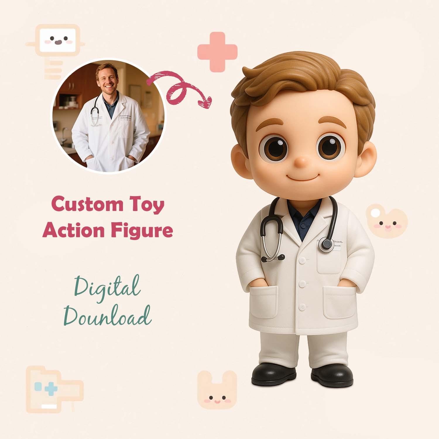 Custom 3D Action Figure From Your Photo Personalised Toy Figure Custom Action Figure Gifts For Doctors and Nurses
