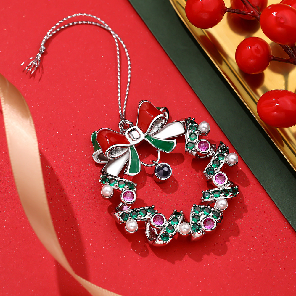 Personalized Photo Projection Ornaments Christmas Wreaths Christmas Gifts - soufeeluk