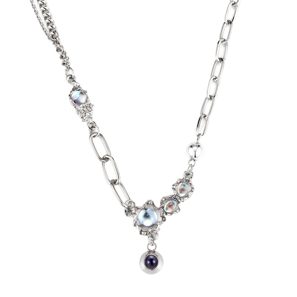 Personalized Photo Necklace Projection Moonlight Gem Necklace Anniversary Gifts for Her - soufeeluk