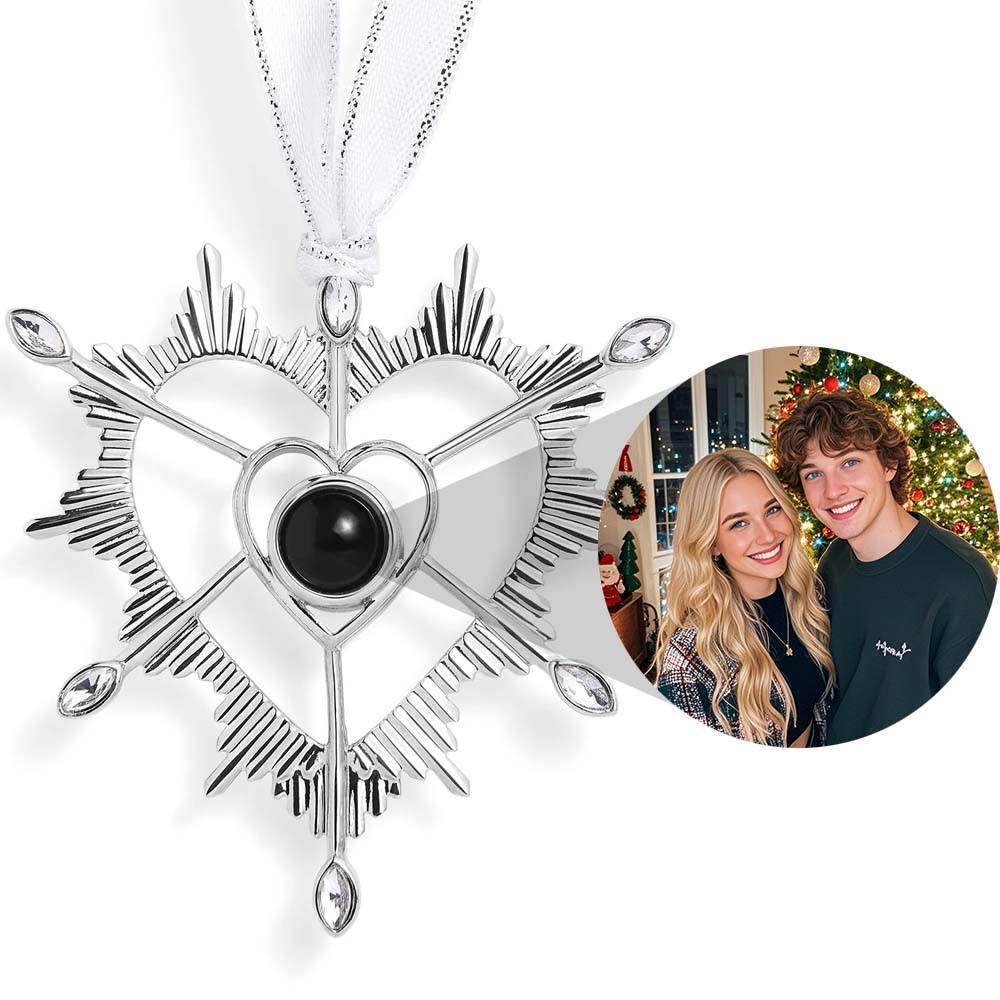 Personalized Green Snowflake Photo Ornament Projection Ornament Christmas Gifts - soufeeluk