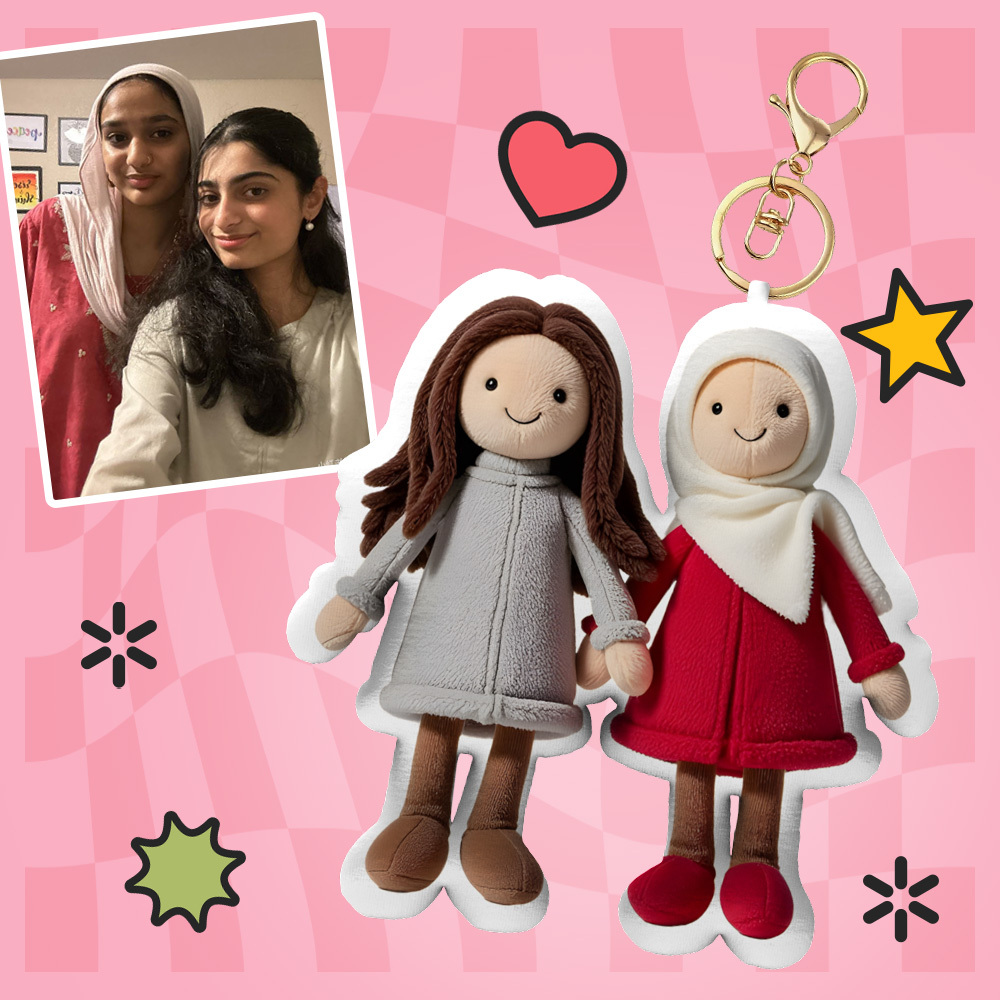 Personalized Photo Plush Doll Keychain Mini Me Plush Keychain Gifts for Kids - soufeeluk