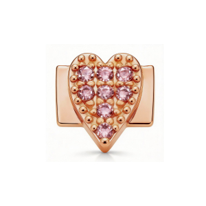 Diamond Heart Charm - Rose Gold
