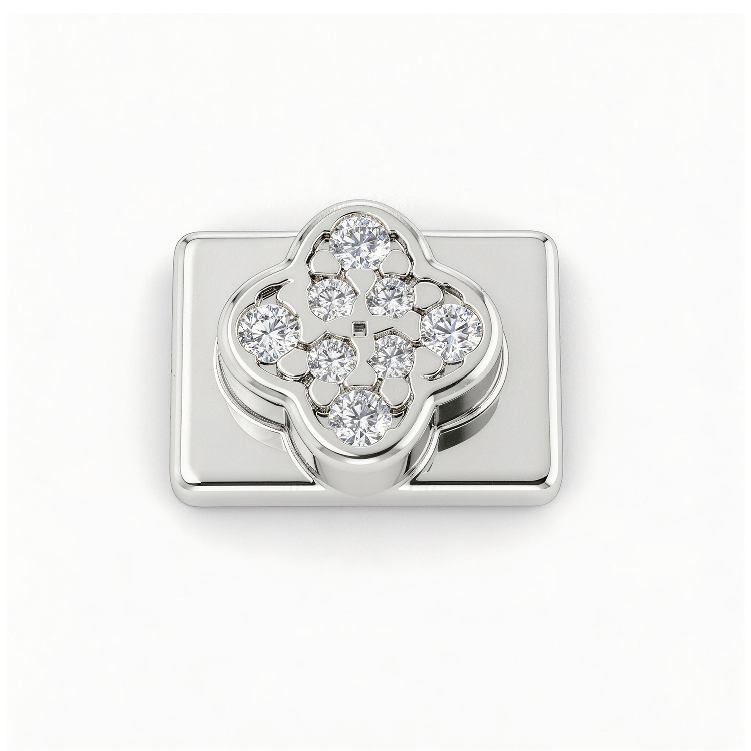 Four-Petal Flower Charm - Silver - soufeeluk