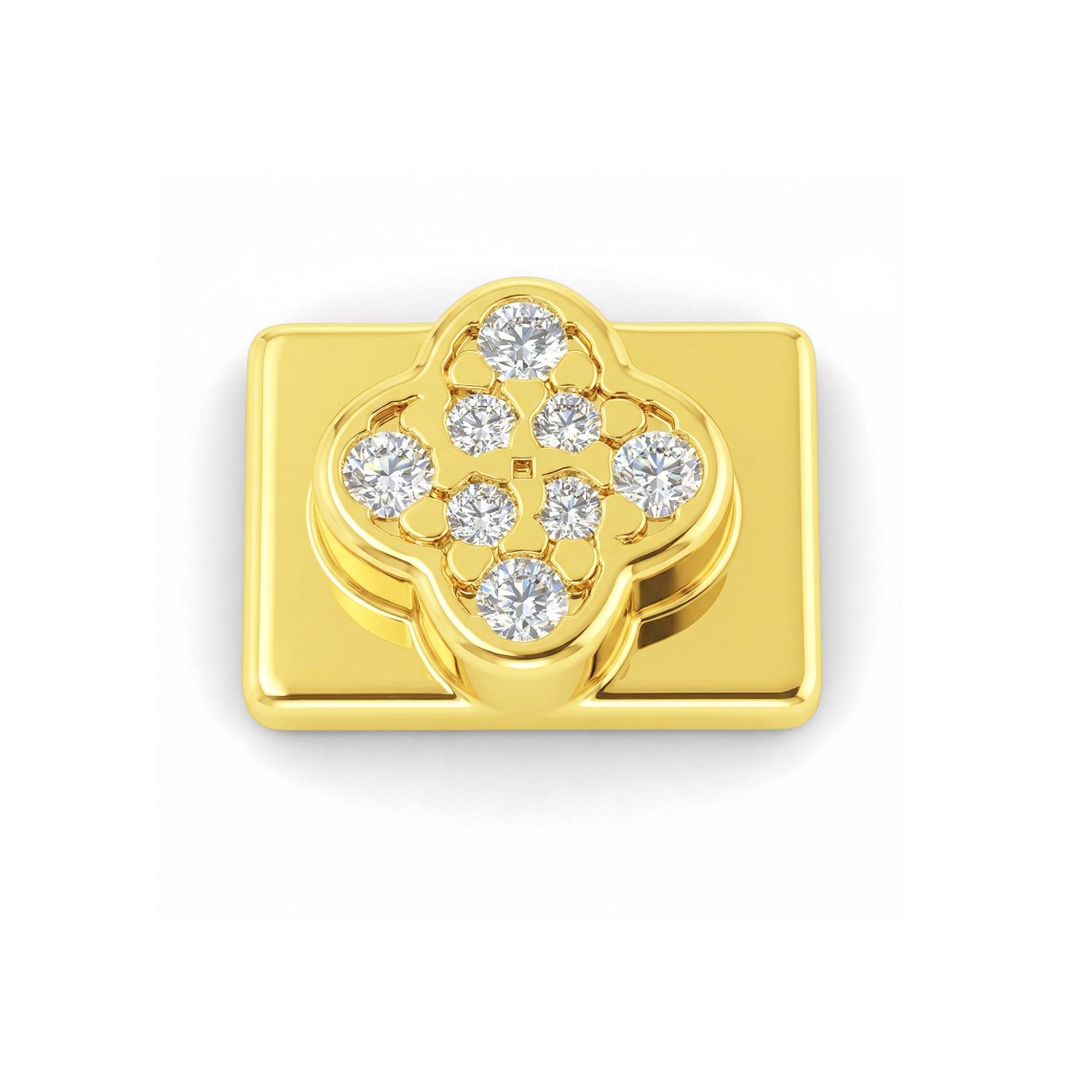 Four-Petal Flower Charm - Gold - soufeeluk