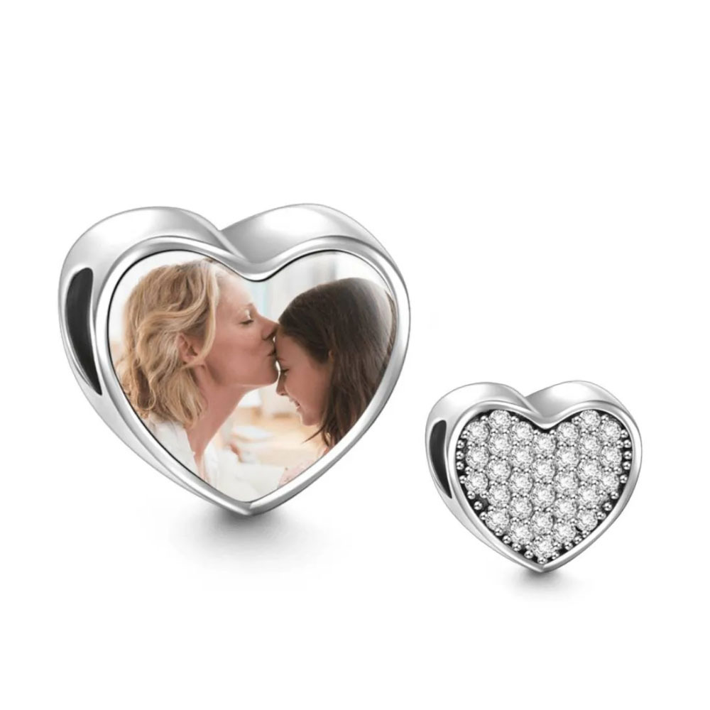 Special Offer - Pave CZ Heart Photo Charm