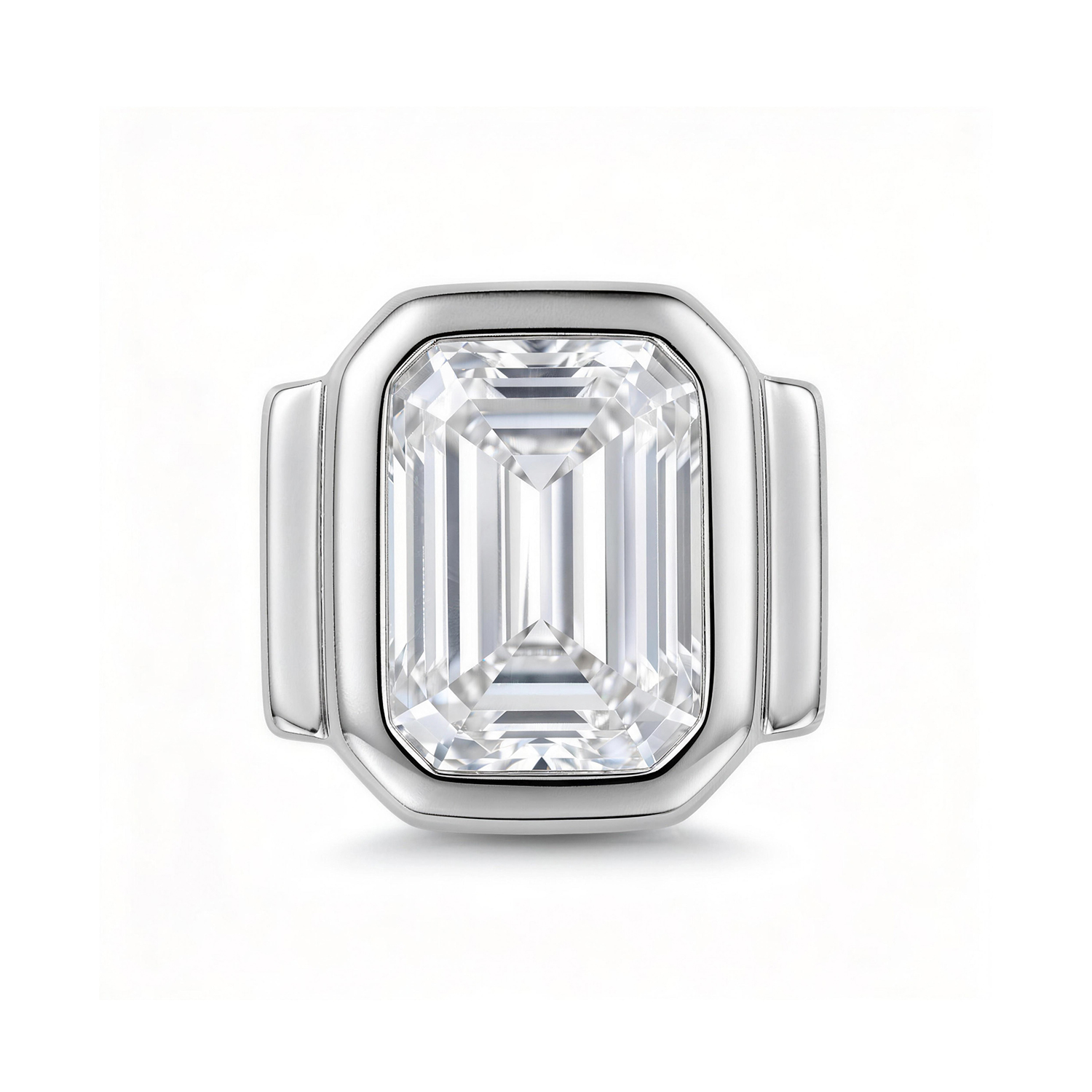 Large Rectangular Diamond Charm - Silver - soufeeluk