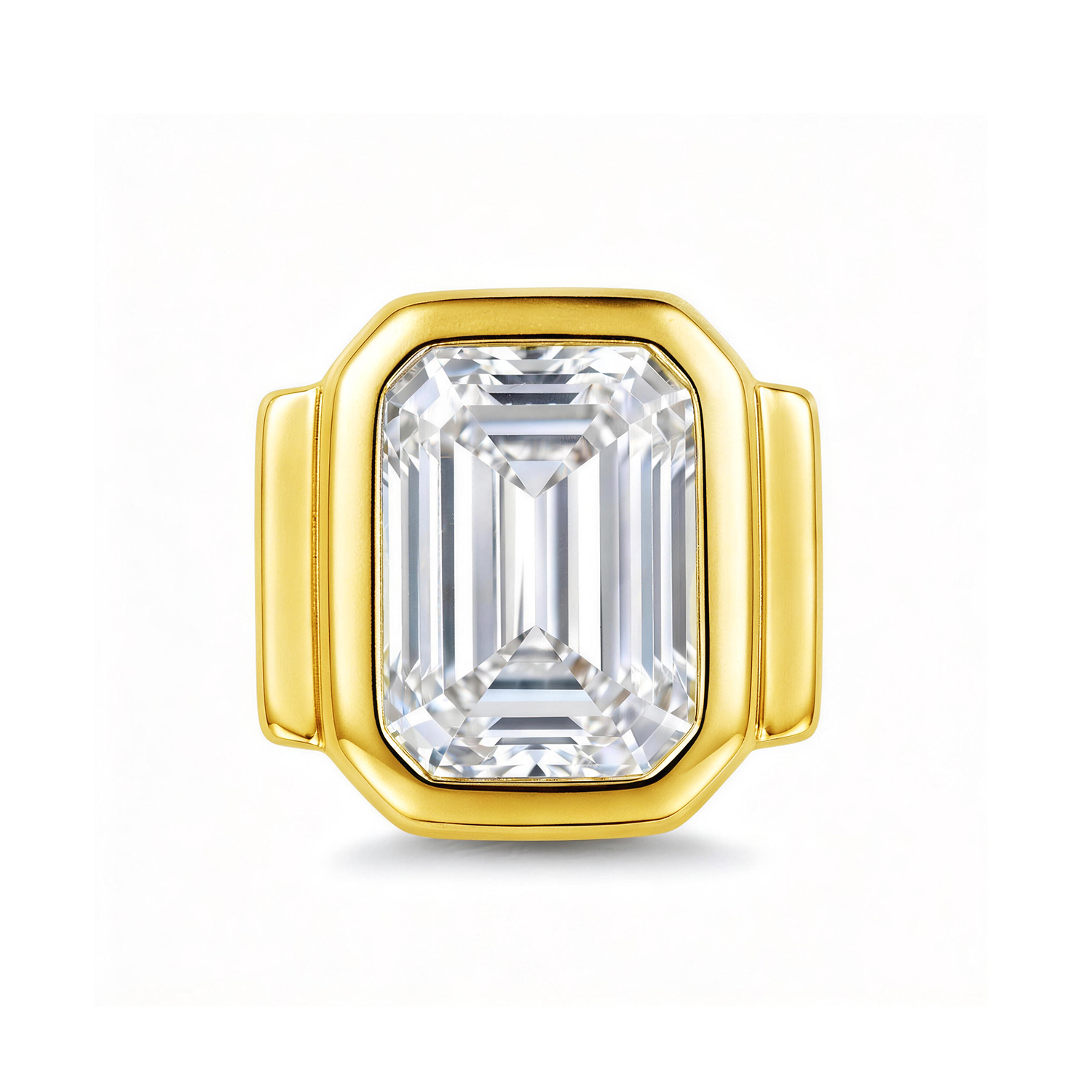 Large Rectangular Diamond Charm - Gold - soufeeluk