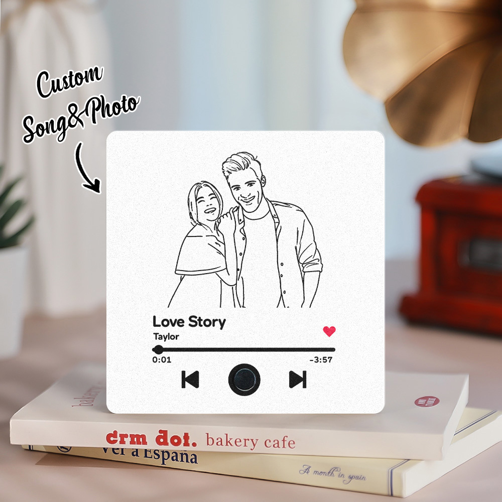 Custom Line Art Music Fridge Personalised Photo Fridge