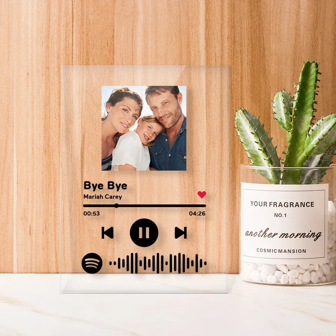 Scannable Spotify Code Plaque Photo Keychain Music and Photo Acrylic, Song Key Chains 2.1in*3.4in (5.4*8.6cm)