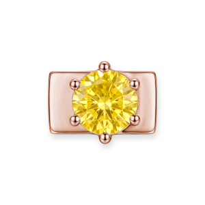 Yellow Round Diamond Charm - Rose Gold