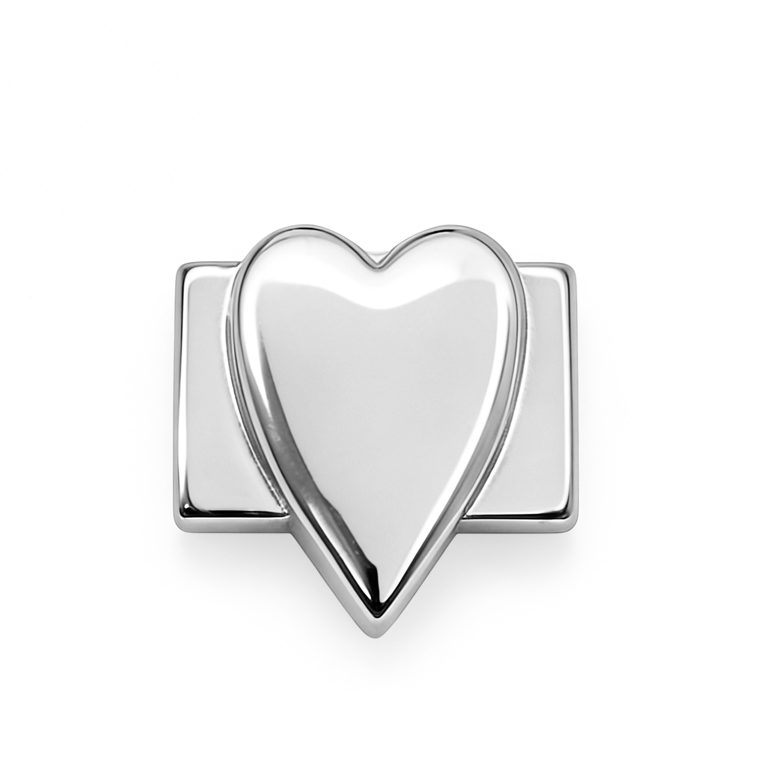 Plain Heart Charm - Silver - soufeeluk
