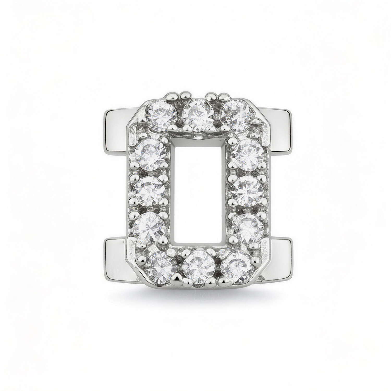 Number With Diamond 0 Charm - Silver - soufeeluk