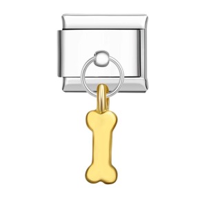 Gold Bone Italian Charm For Italian Charm Bracelets Composable Link