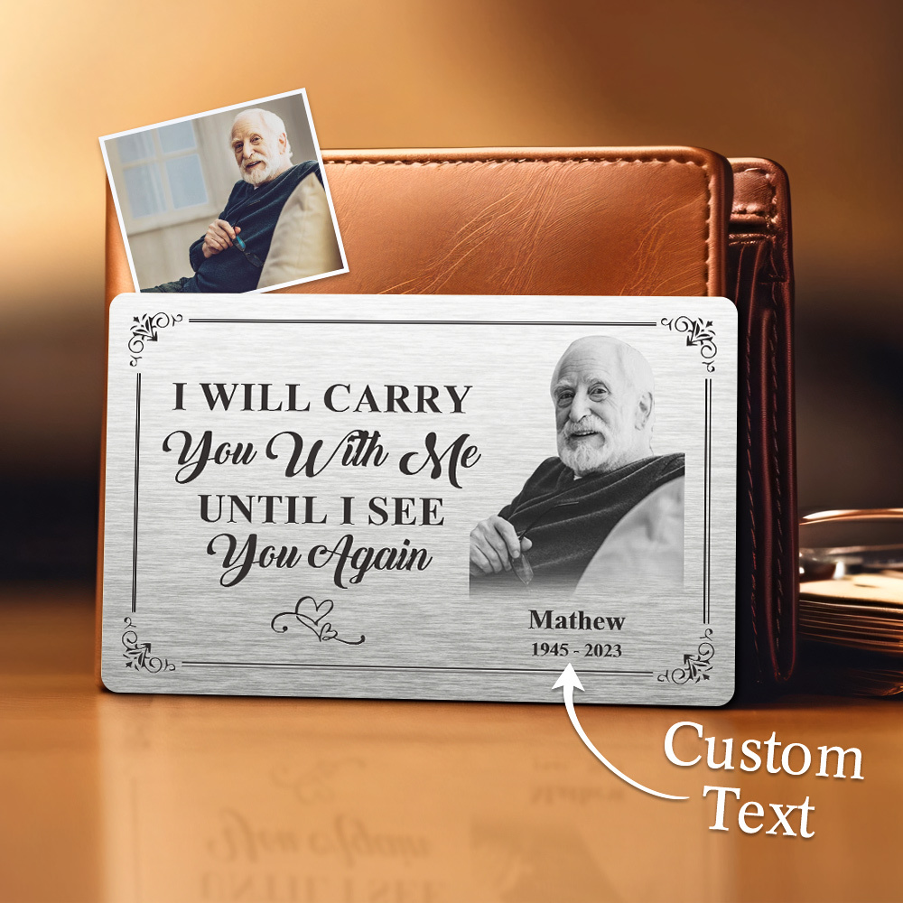 Men‘s Wallet Set, Personalized Wallet, Photo Wallet with Engraving Wallet Card for Farther's Day