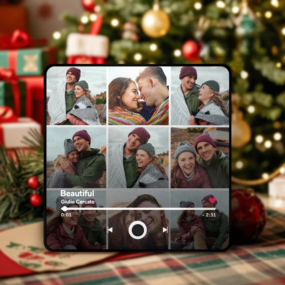 Customized Multiple Photo Music Fridge Magnet Can Play Songs and Adjust Volume Personalised Photo Fridge Magnet Christmas Gifts