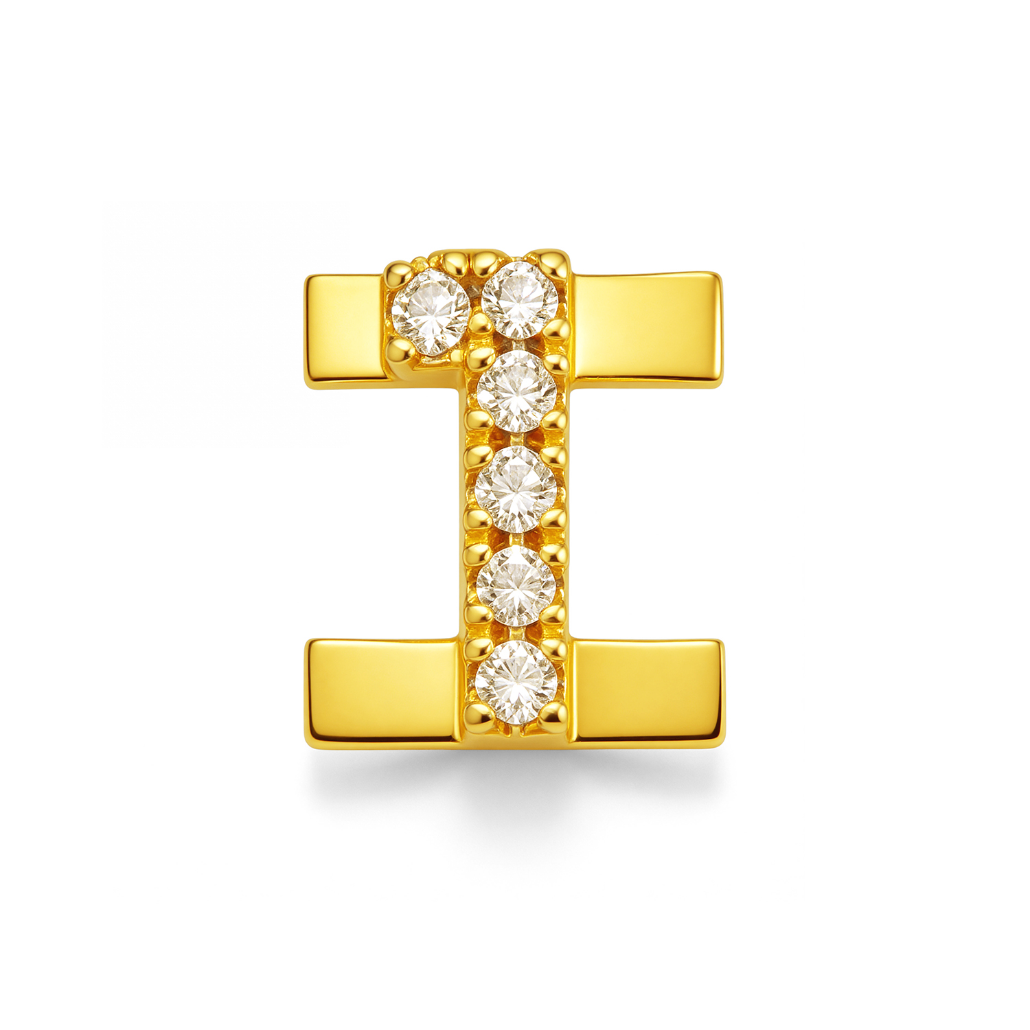 Number With Diamond 1 Charm - Gold - soufeeluk
