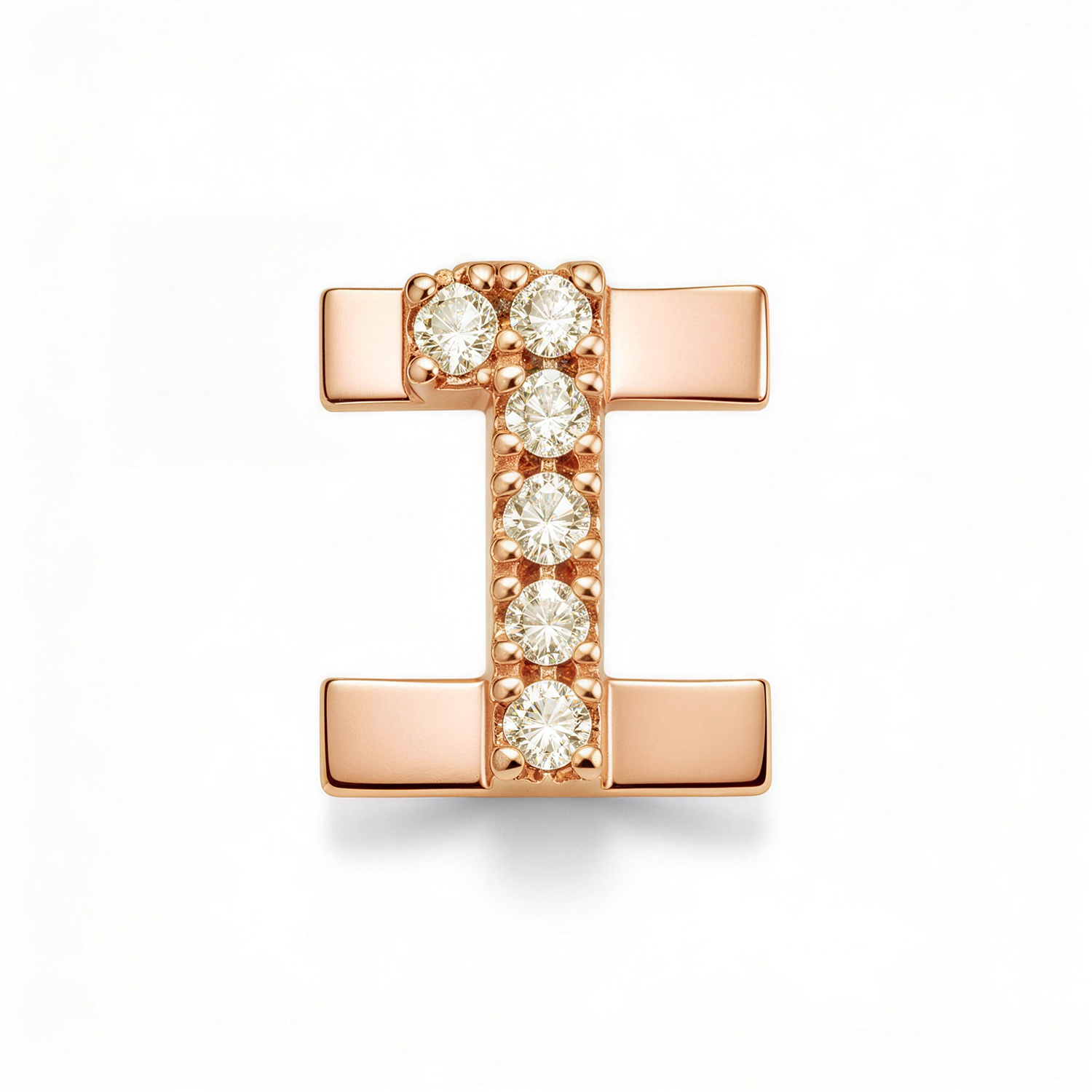 Number With Diamond 1 Charm - Rose Gold - soufeeluk