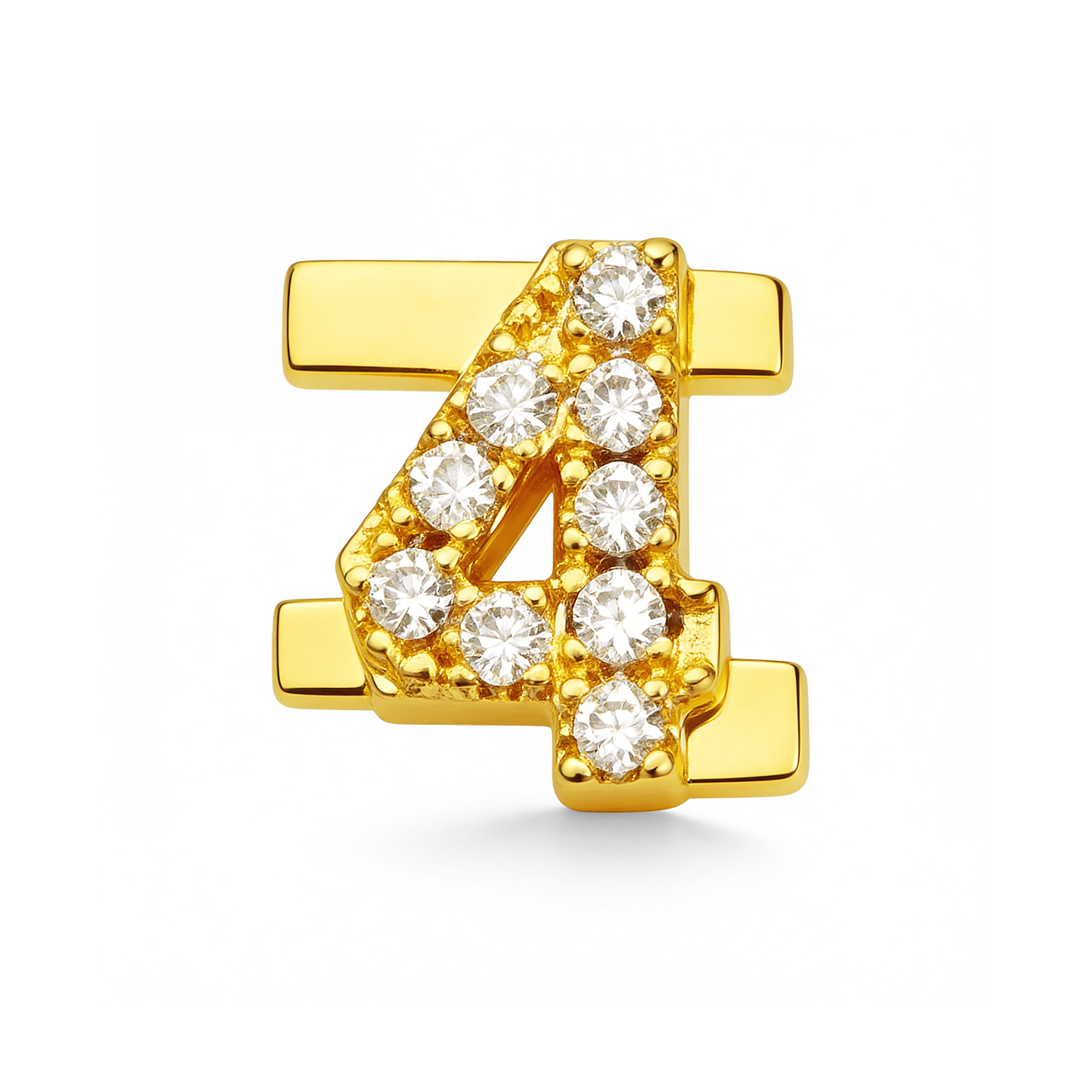 Number With Diamond 4 Charm - Gold - soufeeluk