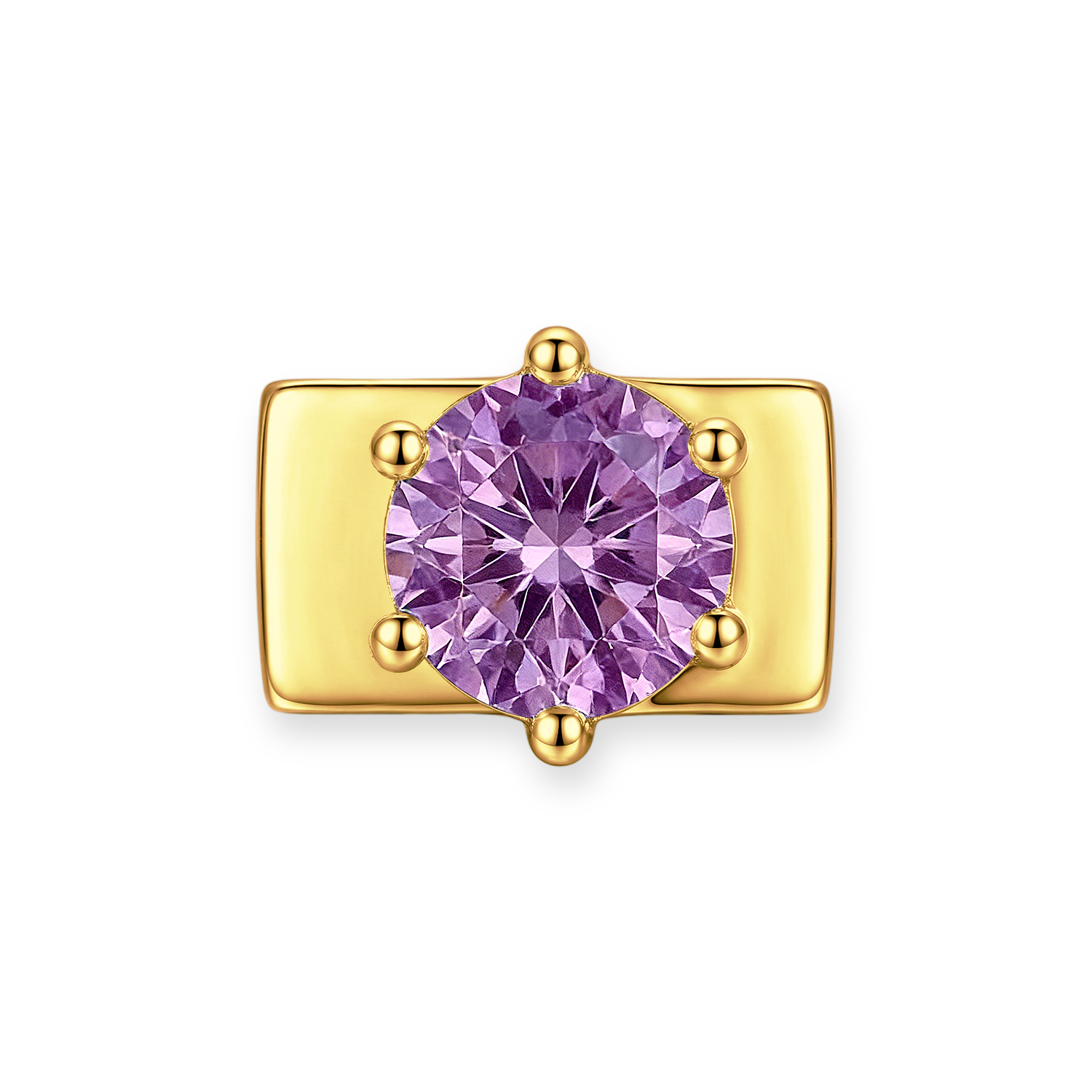 Purple Round Diamond Charm - Gold - soufeeluk