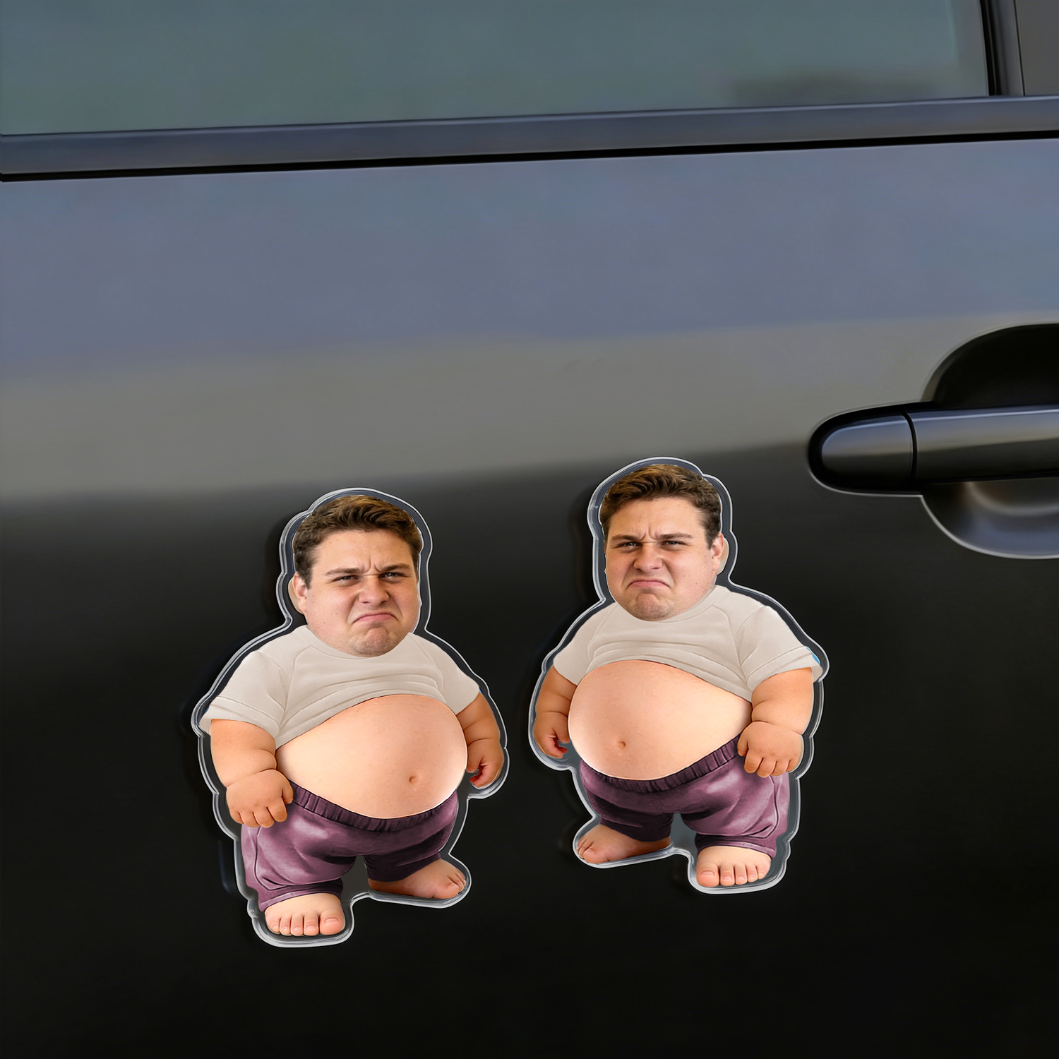 Custom Face Squishy Belly Anti-collision Sticker – Personalized Photo Sticker with Soft Squeeze Belly, Cute Funny Gift for Couples & Friends