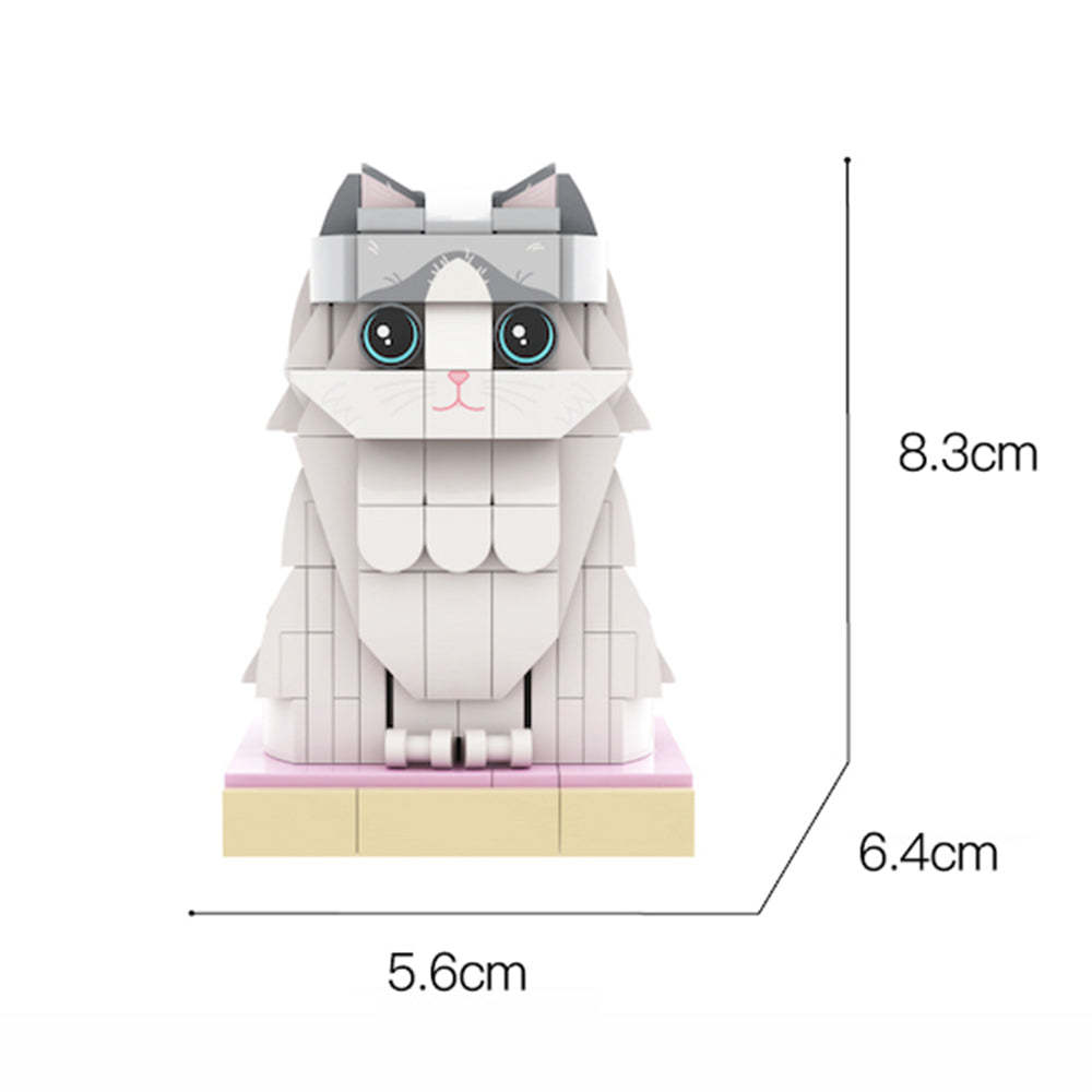 Christmas Cat With Scarf Fully Body Customizable 1 Cat Personalised X-Mas Cat Photo CustomBrick Figures Small Particle Block Customized Cat Only - soufeeluk