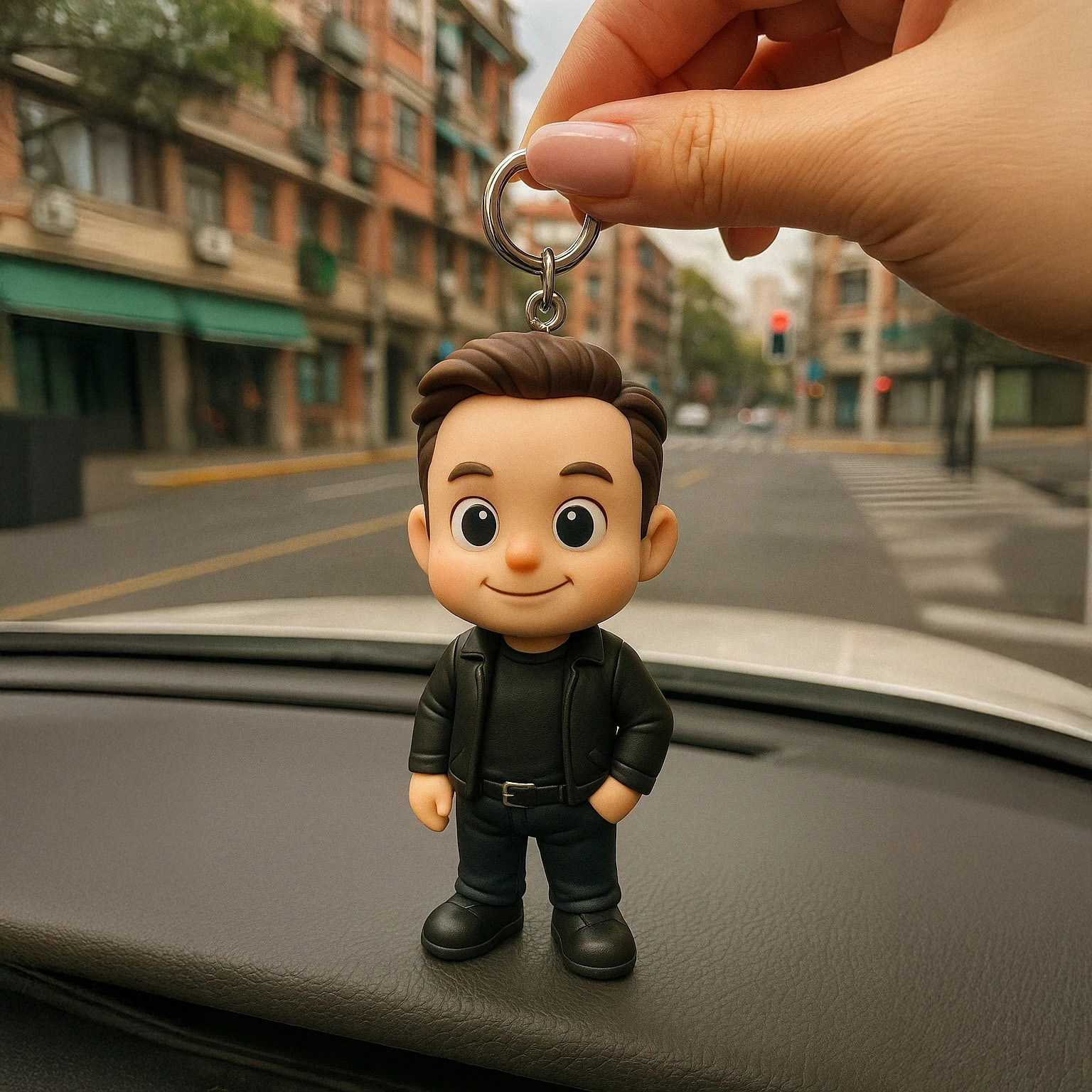 3D Custom Keychain with Your Face Photo Based Personalized Mini Character Doll - soufeeluk
