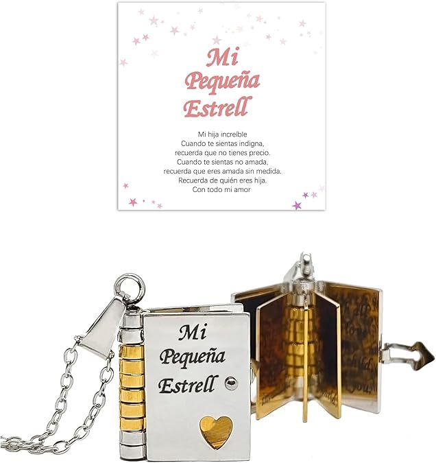 My Little Star Book Necklace Mi Pequeña Estrell Spanish Necklace Gift for Daughter - soufeeluk