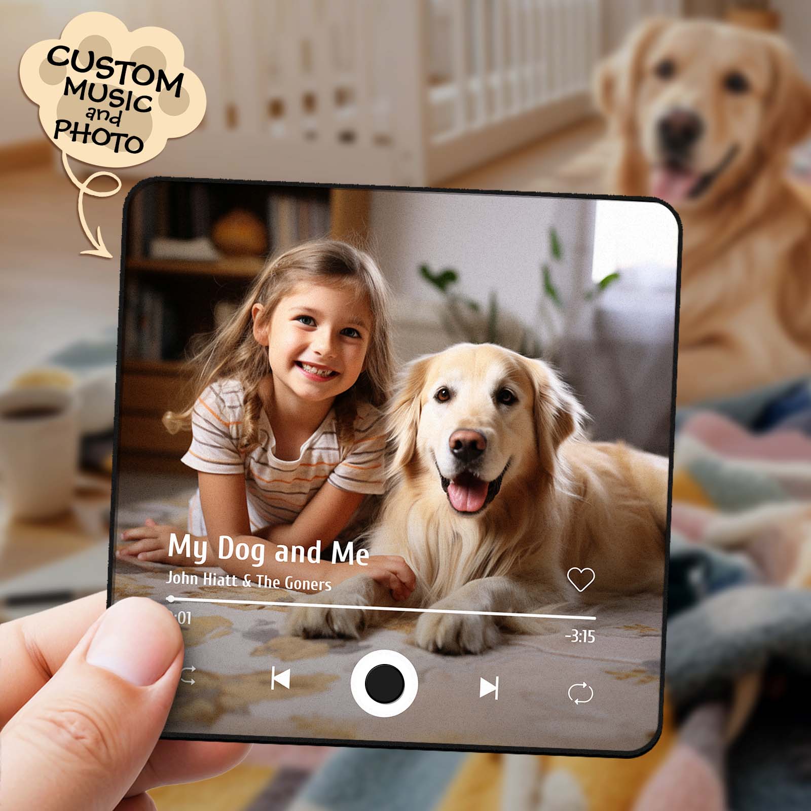Customized Album Fridge Magnet Personalized Music Fridge Magnet Can Play Songs Gifts For Pet Lovers - soufeeluk