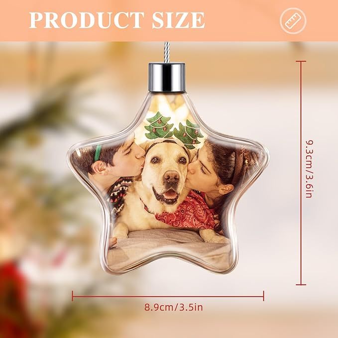 Personalized Photo Ball Christmas Ornaments Custom Double-Sided Picture Ornaments for Christmas Trees Christmas Decor Xmas Gifts for Mom Dad Kids Pets - soufeeluk