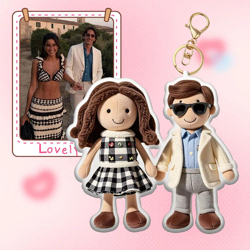 Personalized Photo Plush Doll Keychain Mini Me Plush Keychain Gifts for Kids - soufeeluk