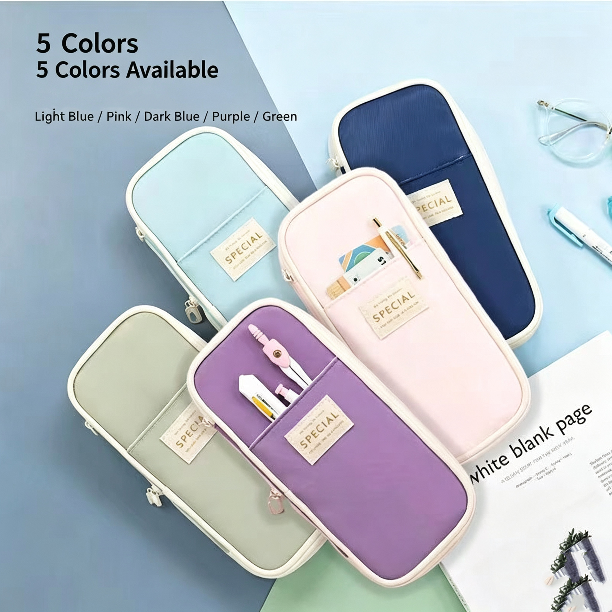 Expandable Pencil Case Large Capacity School Stationery Pouch Aesthetic Pen Organizer Double Layer Box Best Gifts for Students Back to School