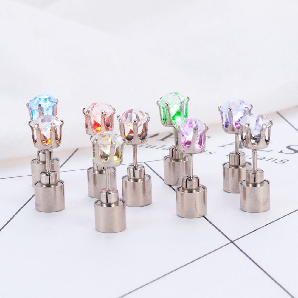 LED Colorful Luminous Earrings Flashing Light up Stud Accessories for Party - soufeeluk