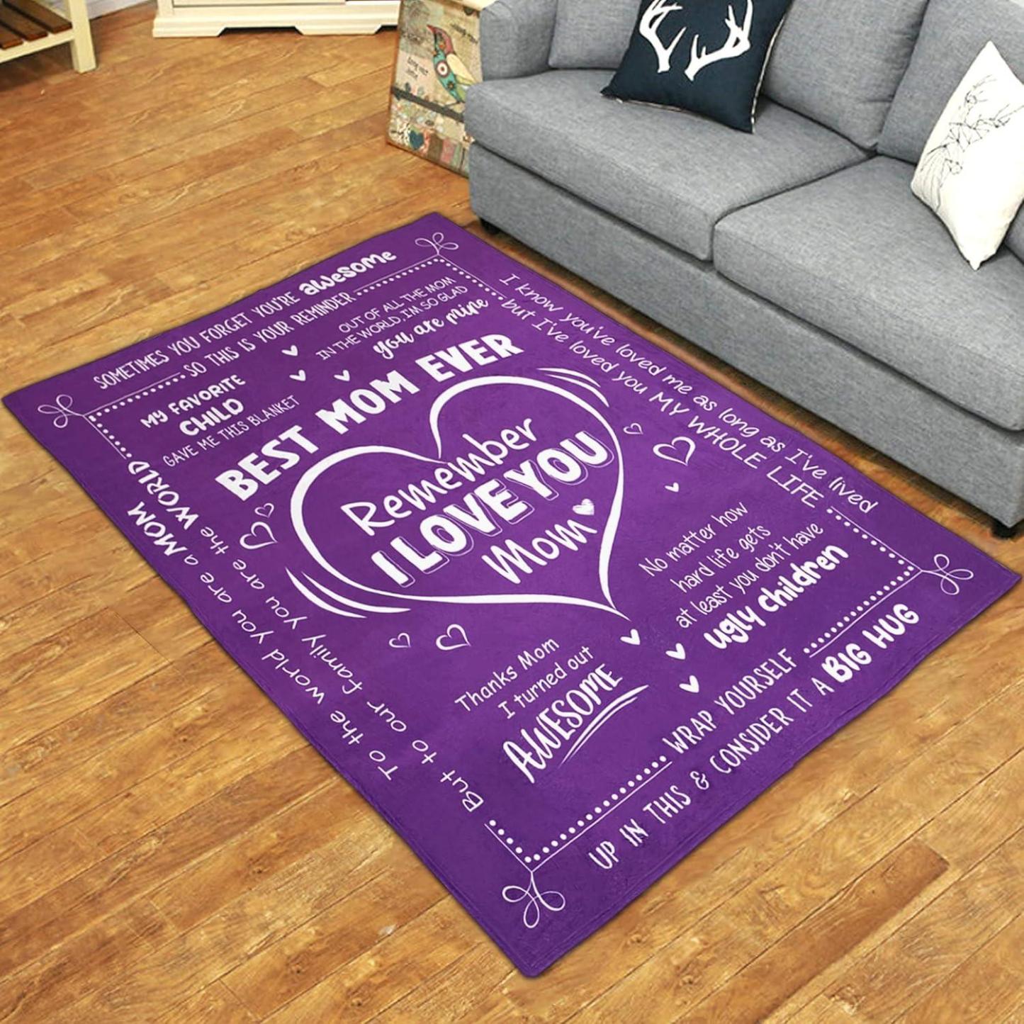 Best Mom Ever Soft Fleece Throw Blanket Mothers Day Birthday Gifts for Women Mama Present for Mother-in-Law Gift for Mom from Daughter Son - soufeeluk