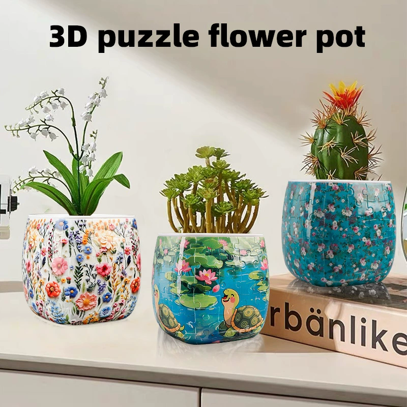 Custom 3D Puzzle Vase Handmade DIY Creative Gift Living Room Decoration Birthday Gift