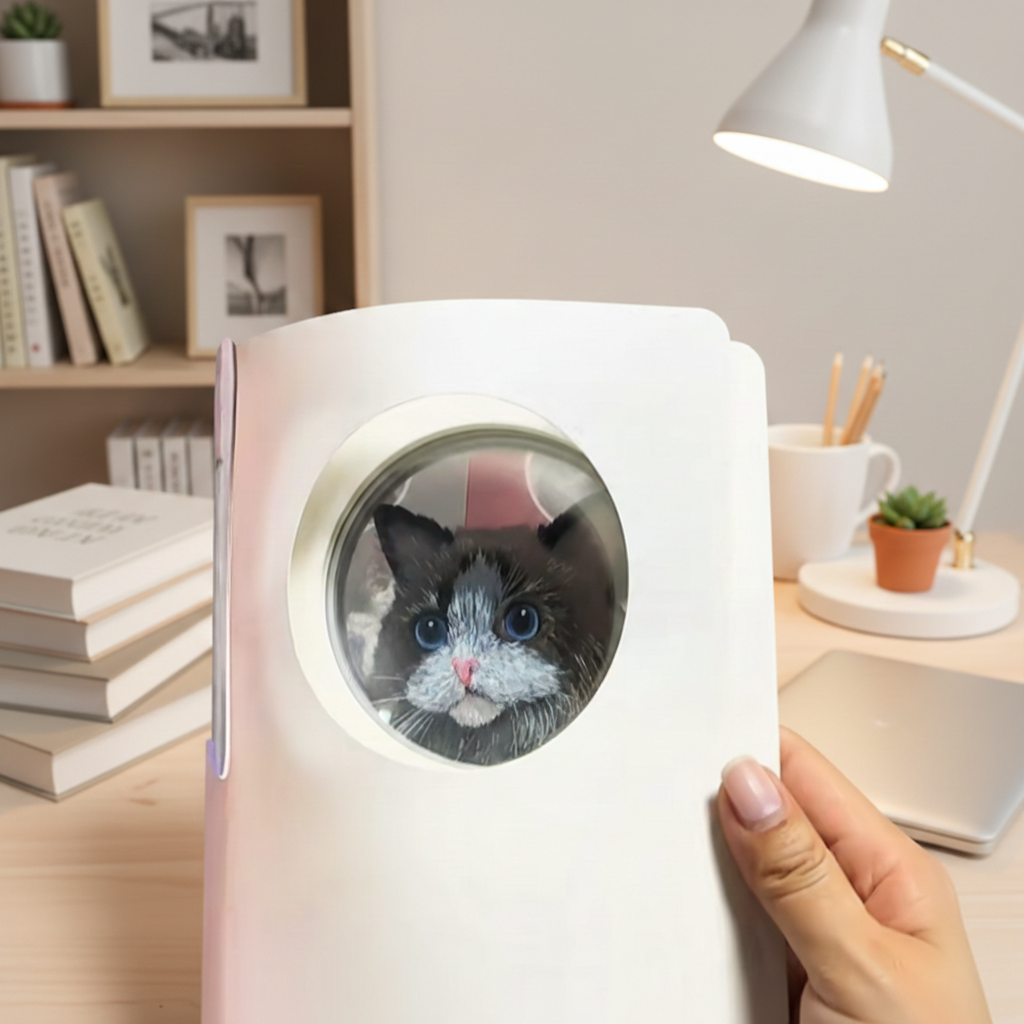 Personalized Pet Notebook with Layered 3D-Effect Artwork, Custom Pet Memorial Keepsake Gift