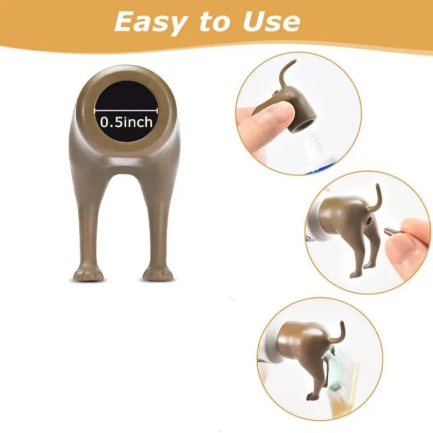 Pooping Dog Butt Toothpaste Topper Funny Gag Gift for Dog Lovers - soufeeluk