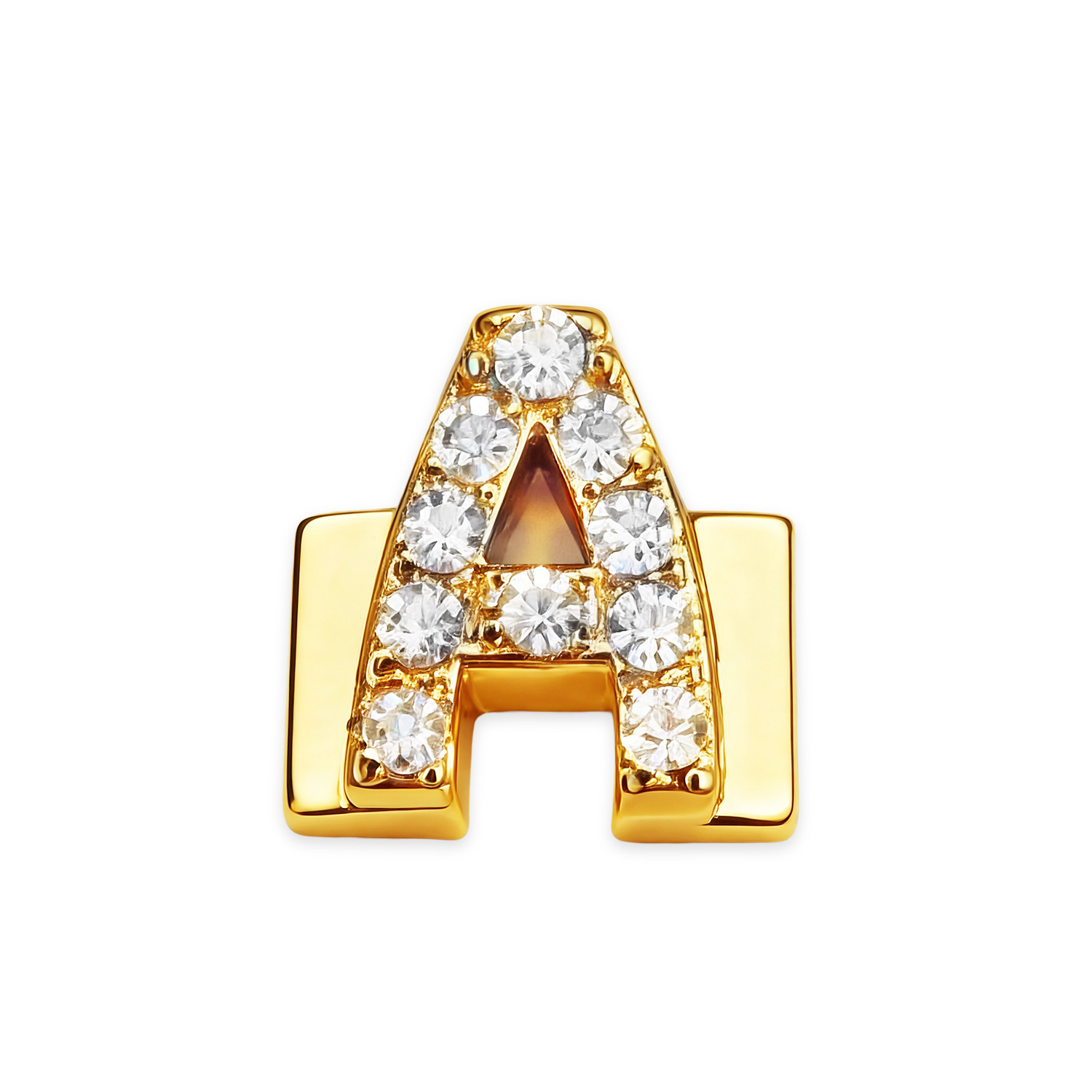 Letter With Diamond A Charm - Gold - soufeeluk