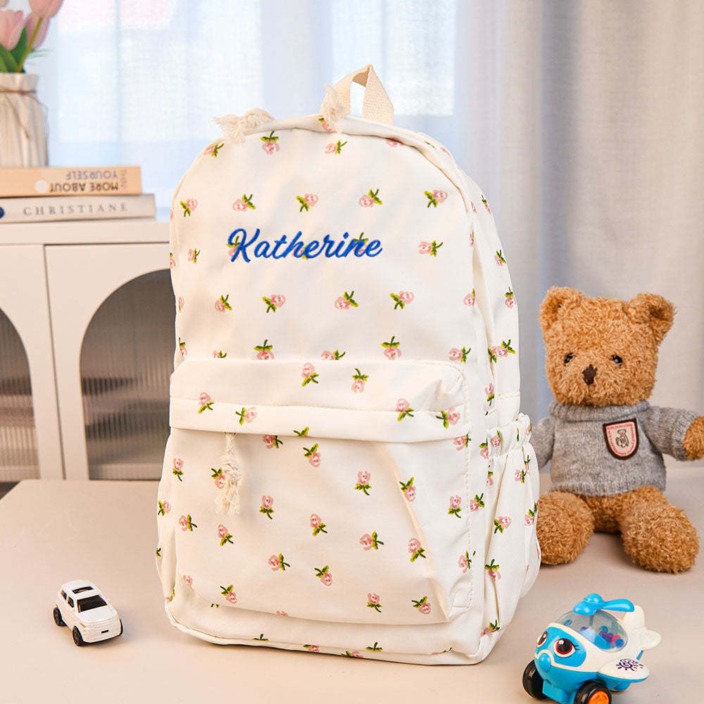 Personalized Schoolbag Flower Girl Student Customized Name Backpack Gift for Her - soufeeluk