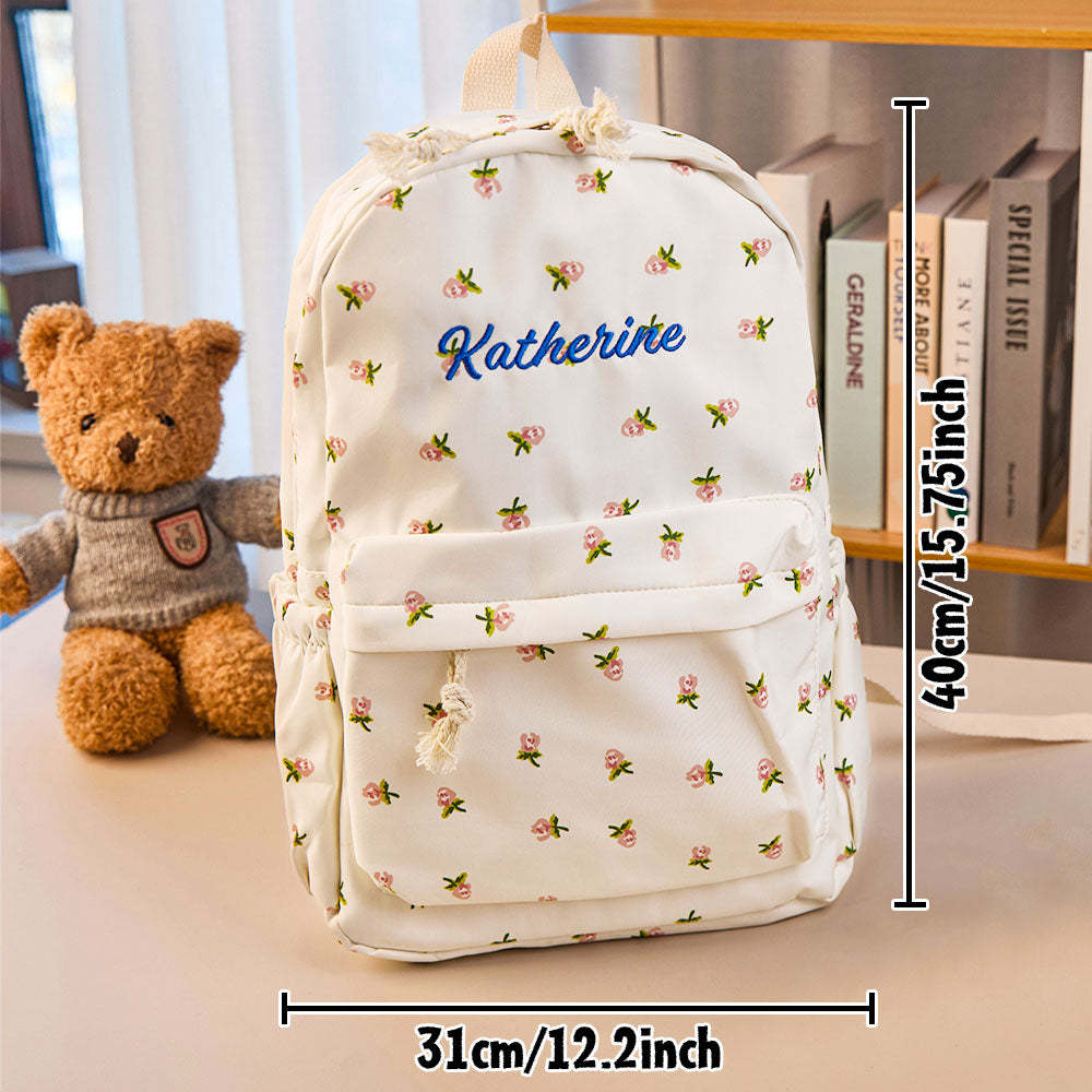 Personalized Schoolbag Flower Girl Student Customized Name Backpack Gift for Her - soufeeluk