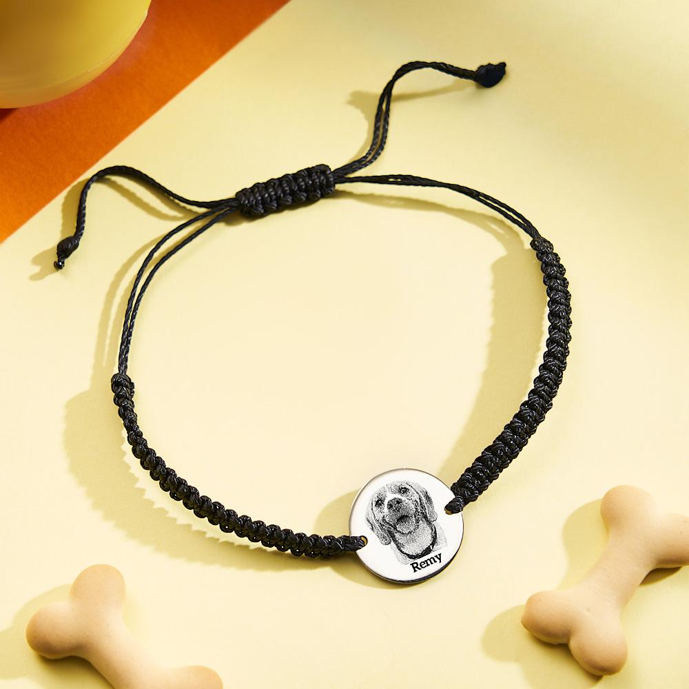 Custom Pet Photo and Name Bracelet Personalised Fashion Bracelet Gift for Pet Lover - soufeeluk