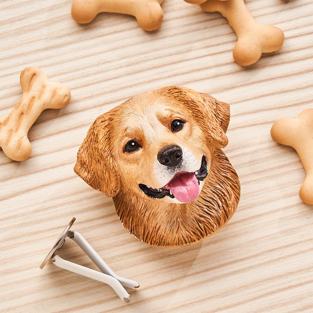 Custom Photo 3D Plaster Pet Portrait Refrigerator Magnet for Pet Lovers - soufeeluk