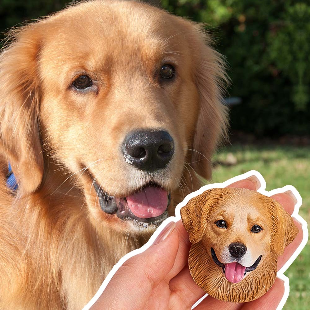 Custom Photo 3D Plaster Pet Portrait Refrigerator Magnet for Pet Lovers - soufeeluk