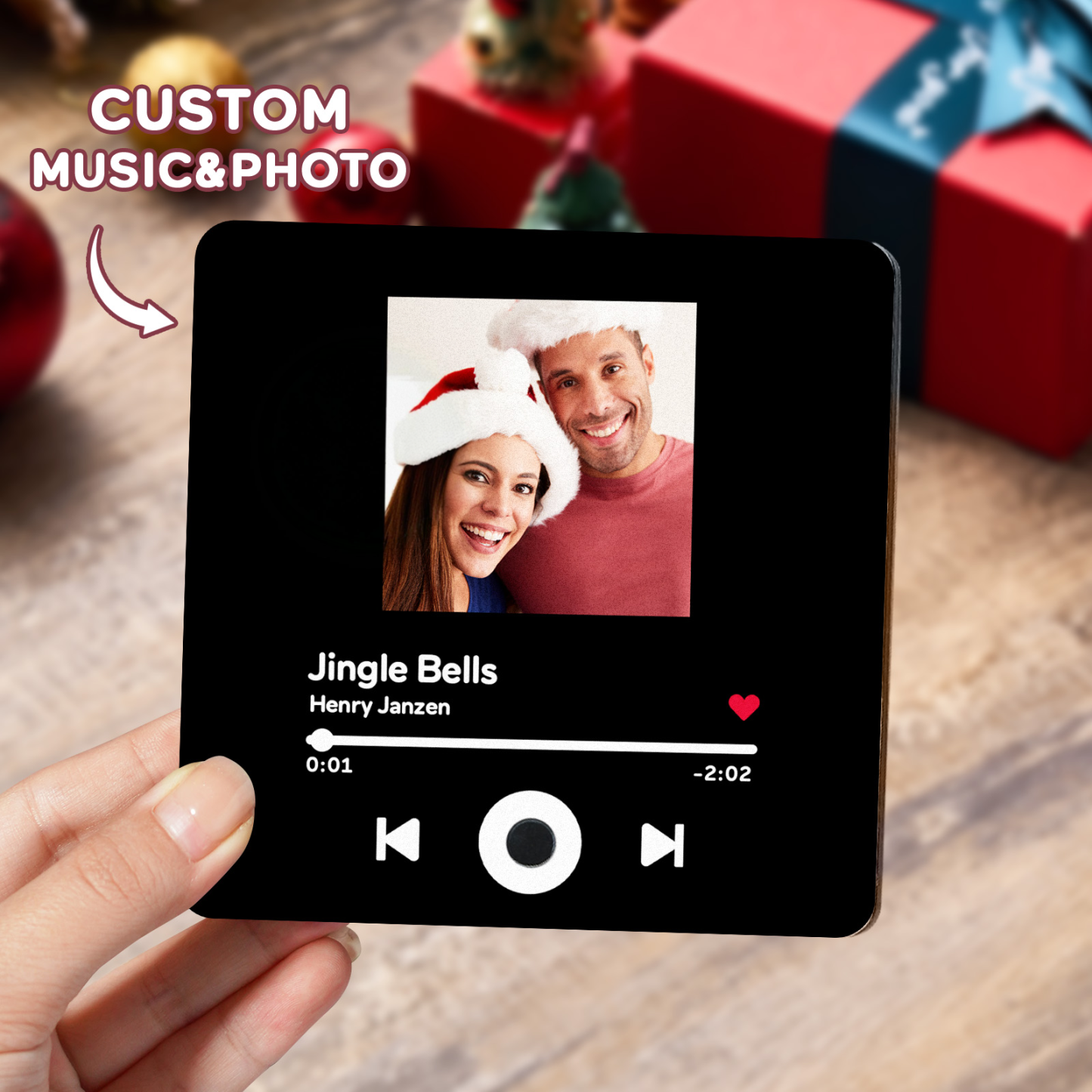 Customized Album Fridge Magnet Personalised Music Fridge Magnet Can Play Songs Christmas Gifts Family Gifts
