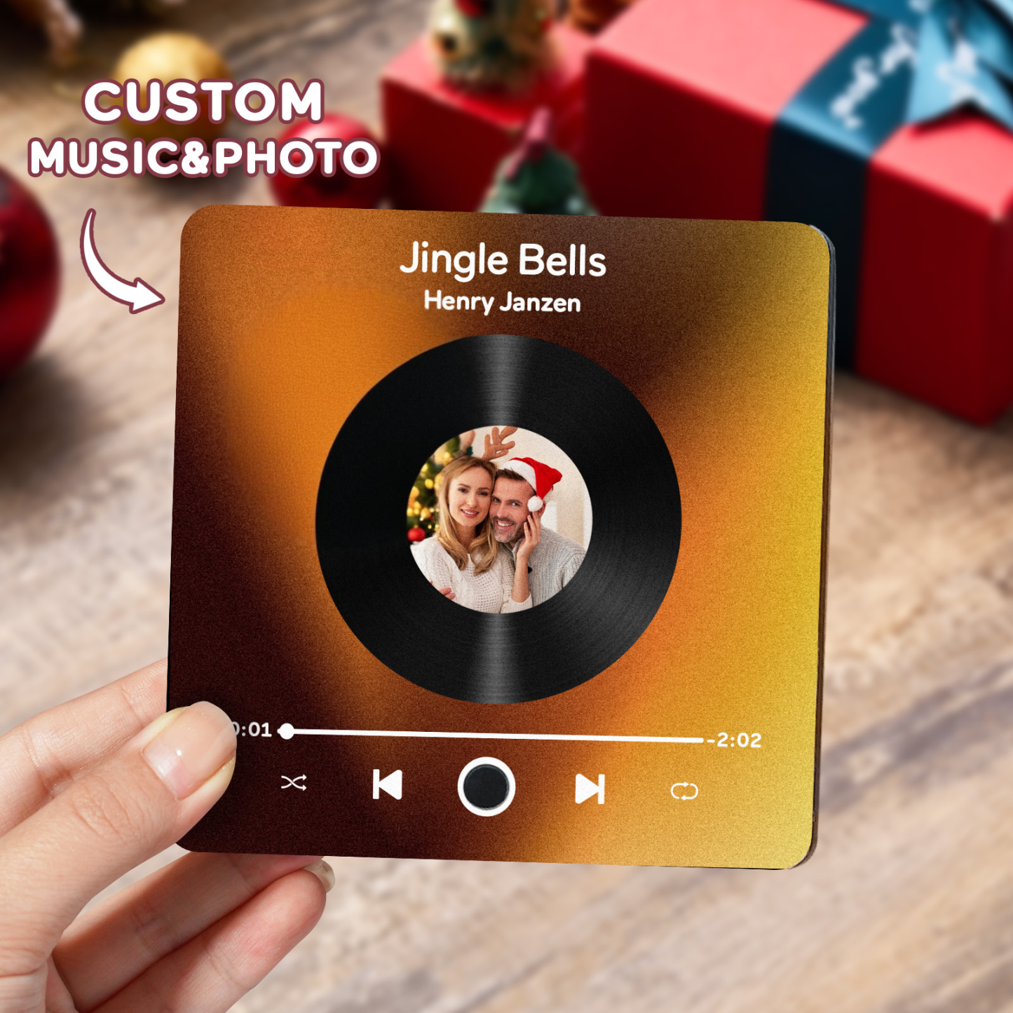 Customized Album Fridge Magnet Personalised Music Fridge Magnet Can Play Songs Christmas Gifts Family Gifts