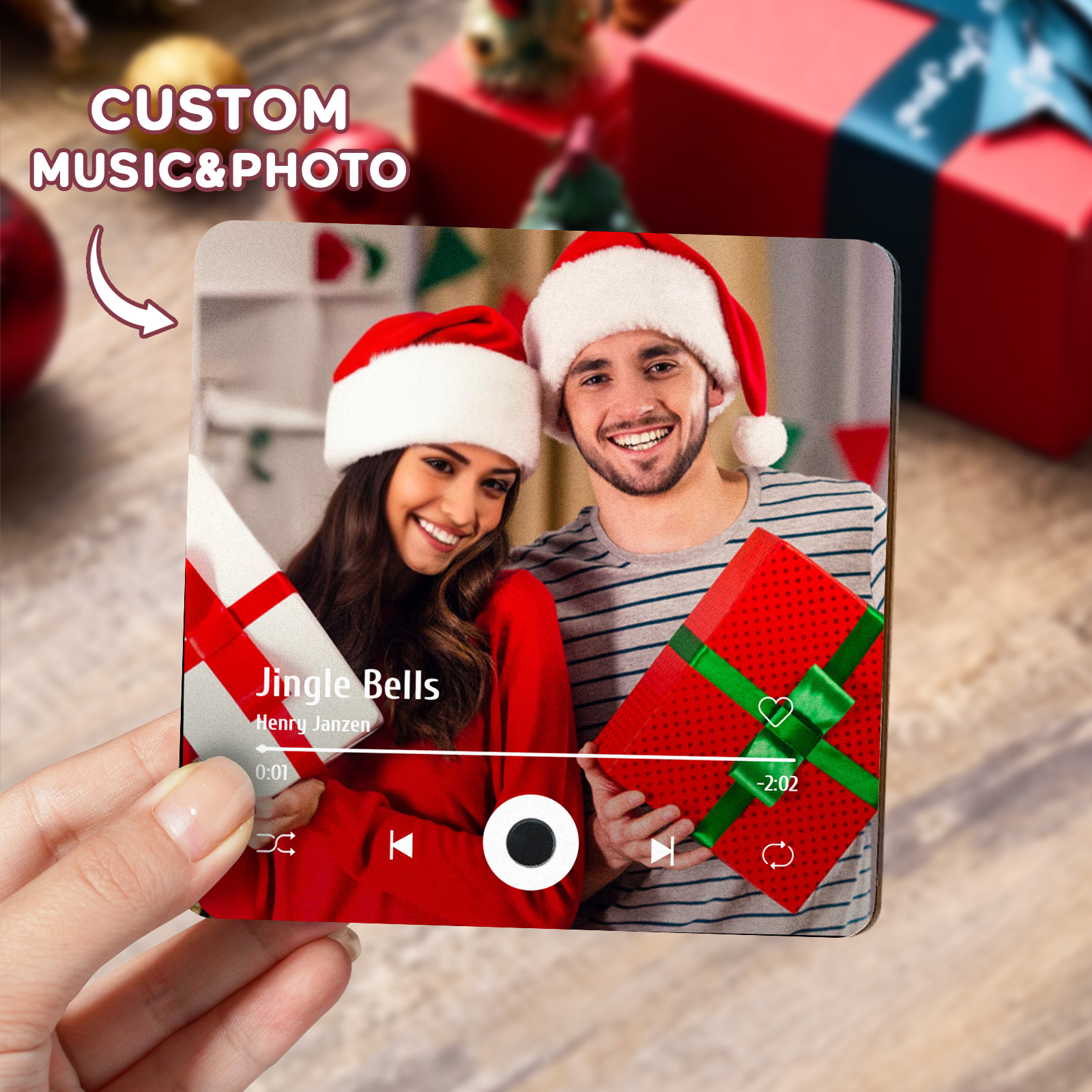 Customized Album Fridge Magnet Personalised Music Fridge Magnet Can Play Songs Christmas Gifts Family Gifts