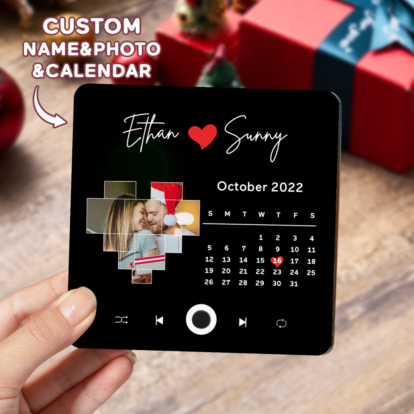 Customized Album Fridge Magnet Personalised Music Fridge Magnet Can Play Songs Christmas Gifts Family Gifts