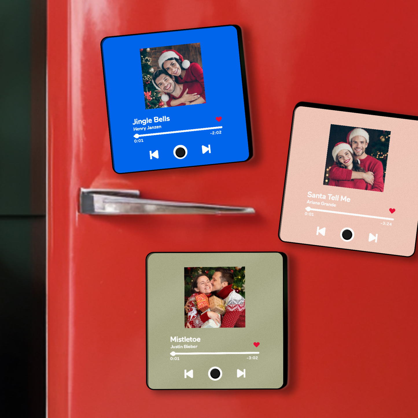 Customized Album Fridge Magnet Personalised Music Fridge Magnet Can Play Songs Christmas Gifts Family Gifts