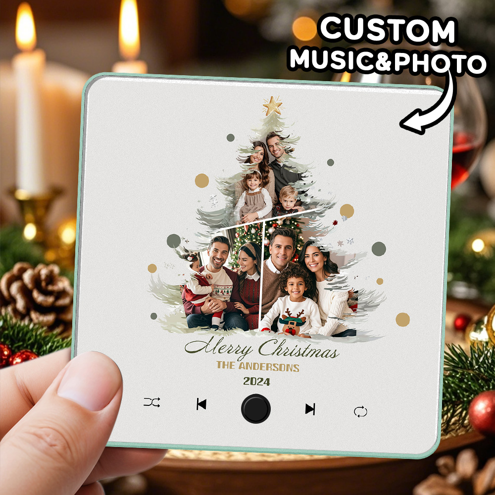 Custom Music Fridge Magnet Photo Sticker Christmas Tree Photo Sticker That Plays Music Without Cell Phone Christmas Gifts - soufeeluk