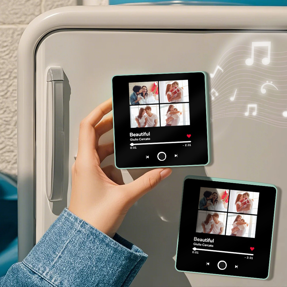 Customized Music Fridge Magnet Personalised Photo Fridge Magnet Can Play Songs
